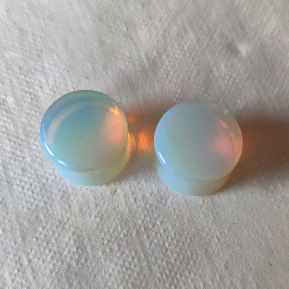 1\2 inch moonstone ear gauges